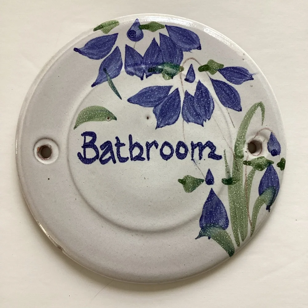 Floral Ceramic Bathroom Sign